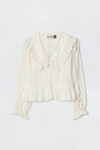 RIXO Maribelle Top in Ivory