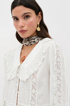RIXO Maribelle Top in Ivory