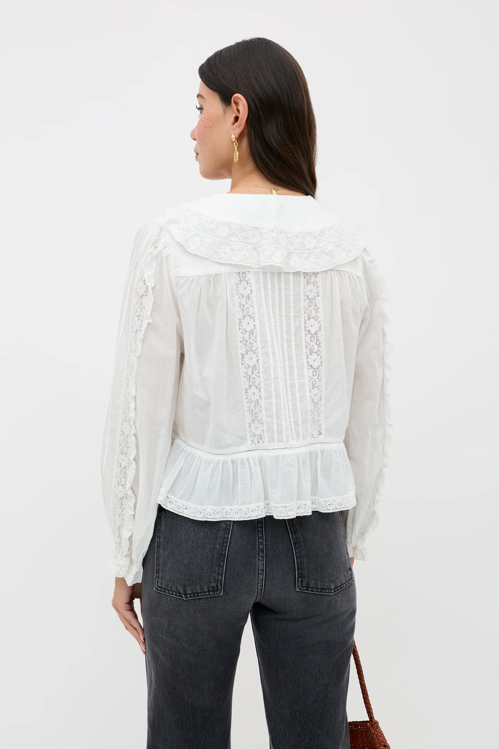 RIXO Maribelle Top in Ivory