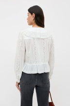 RIXO Maribelle Top in Ivory