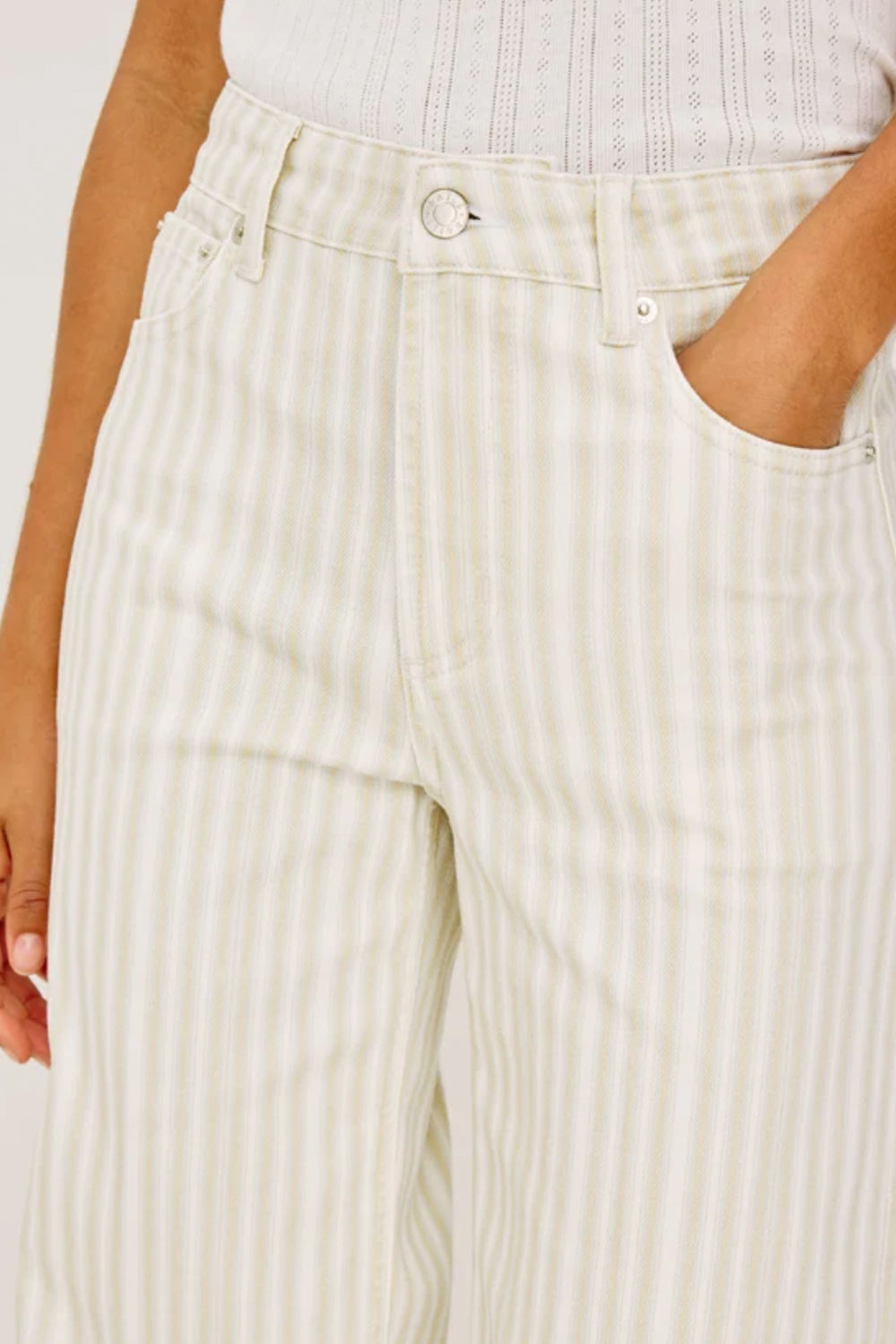 Rails The Getty High Rise Cropped Wide Leg in Malibu Stripe