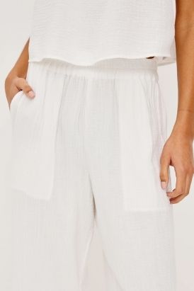 Rails Leon Crop Trousers in White 