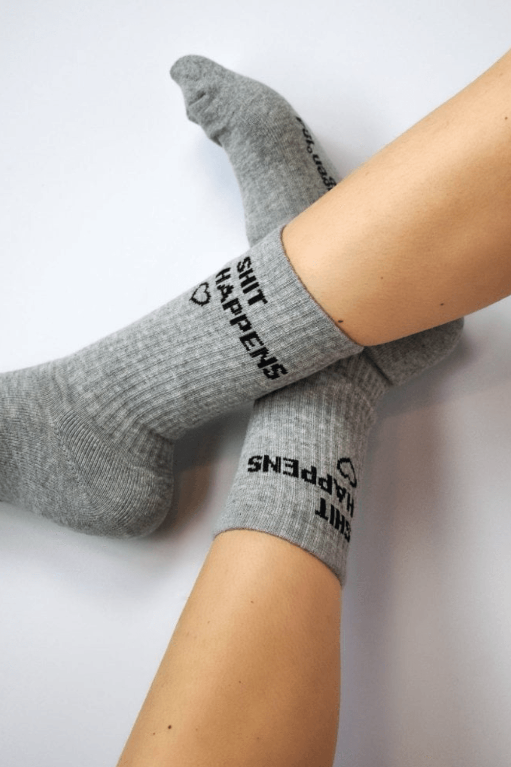 SHIT HAPPENS Socks in Slate