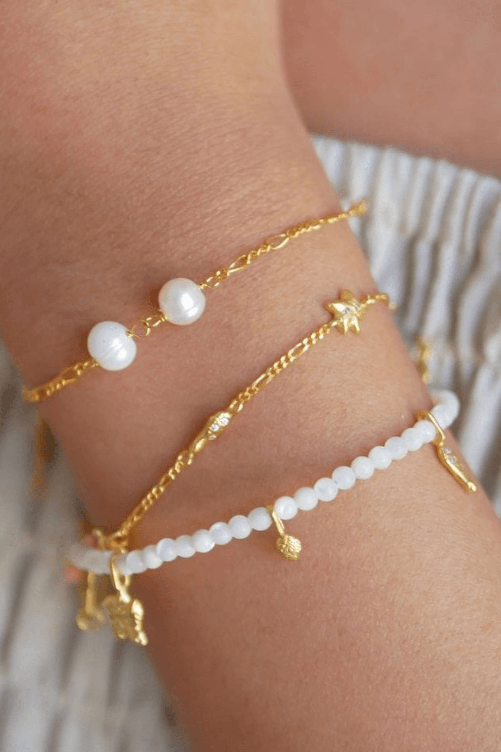 Perla Figaro Gold Plated Sterling Silver Bracelet