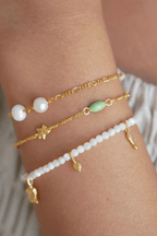 Oceania Bracelet in Dusty Green/Light Peach