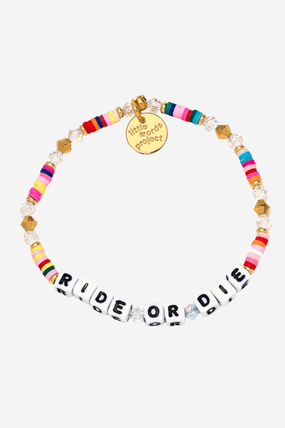 RIDE OR DIE In White/Rainbow