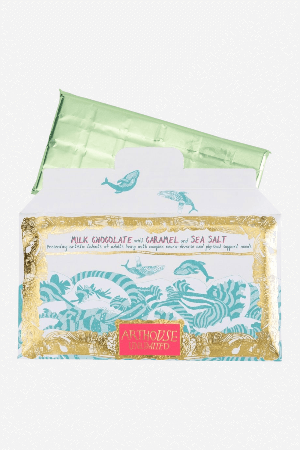 Milk Chocolate with Caramel and Sea Salt - Whales Design