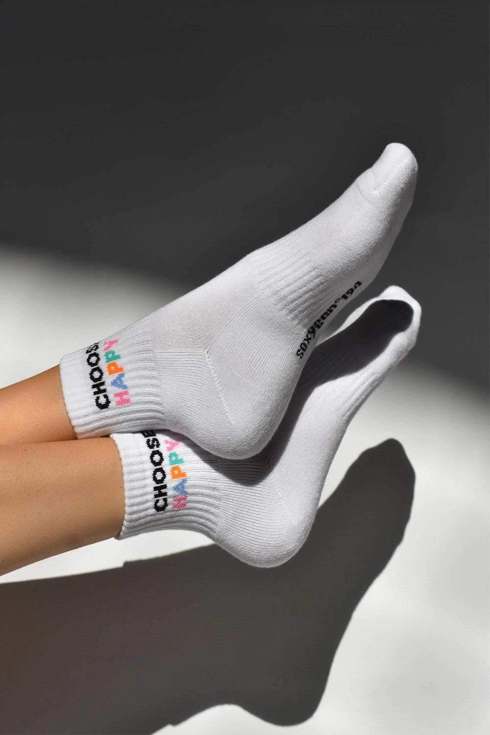 CHOOSE HAPPY Mini Socks in Frost