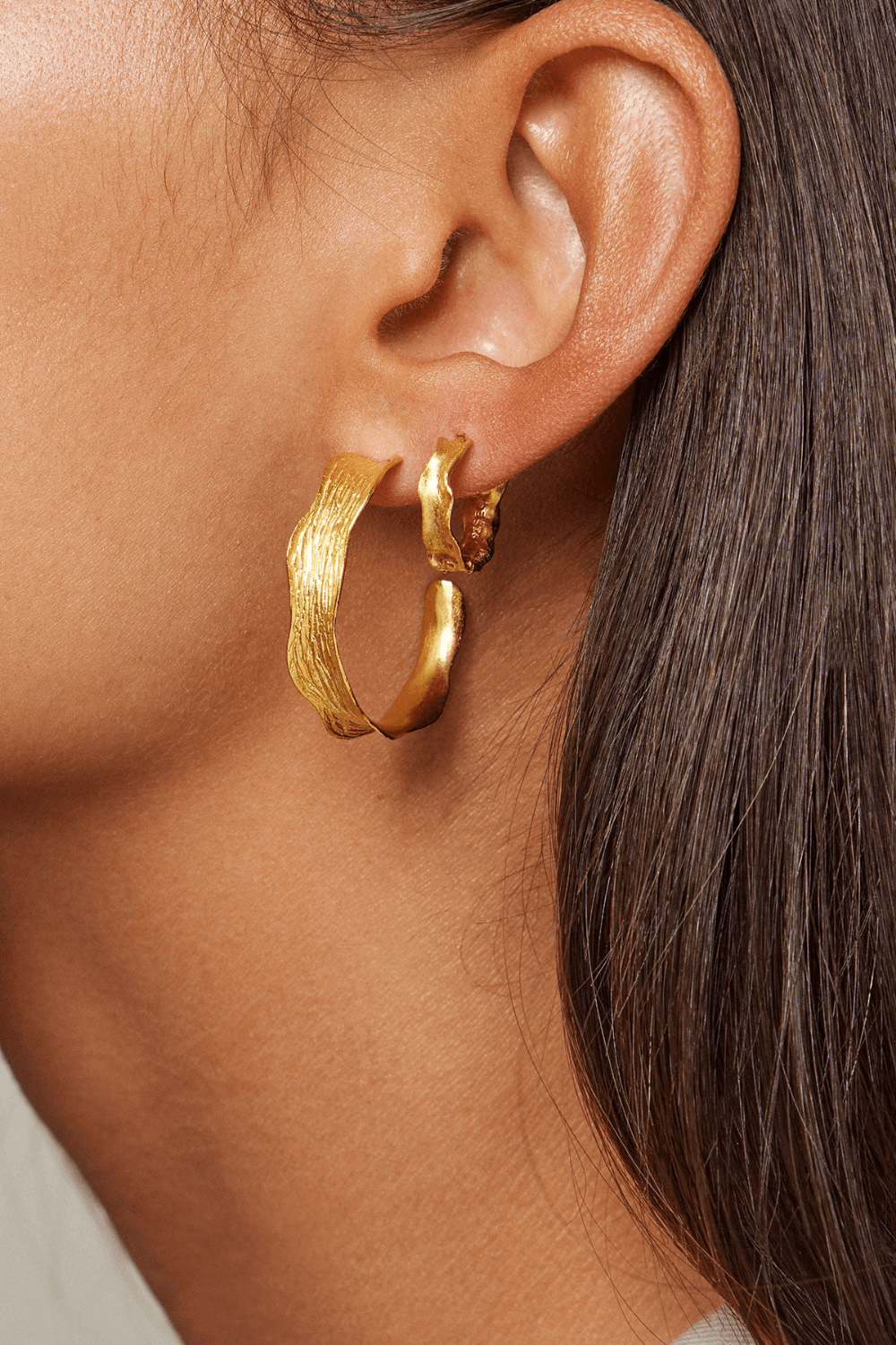 Everly Hoops in Gold Plated Sterling Silver