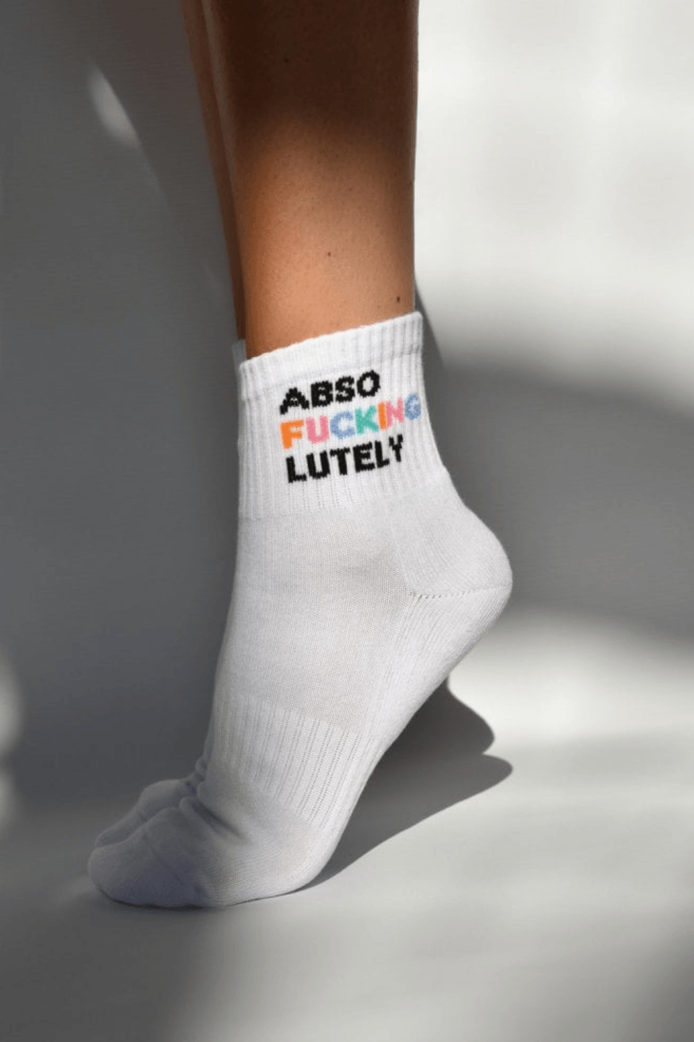 ABSO FUCKING LUTELY Mini Socks in Frost