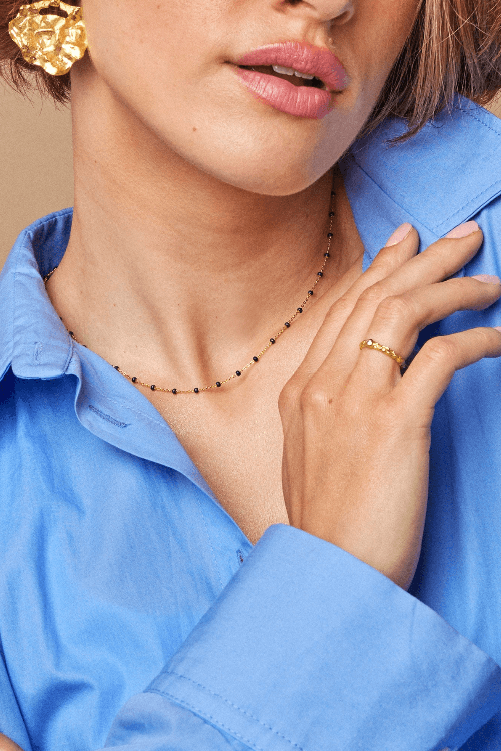 Enamel Copenhagen Lola Necklace in Petrol Green