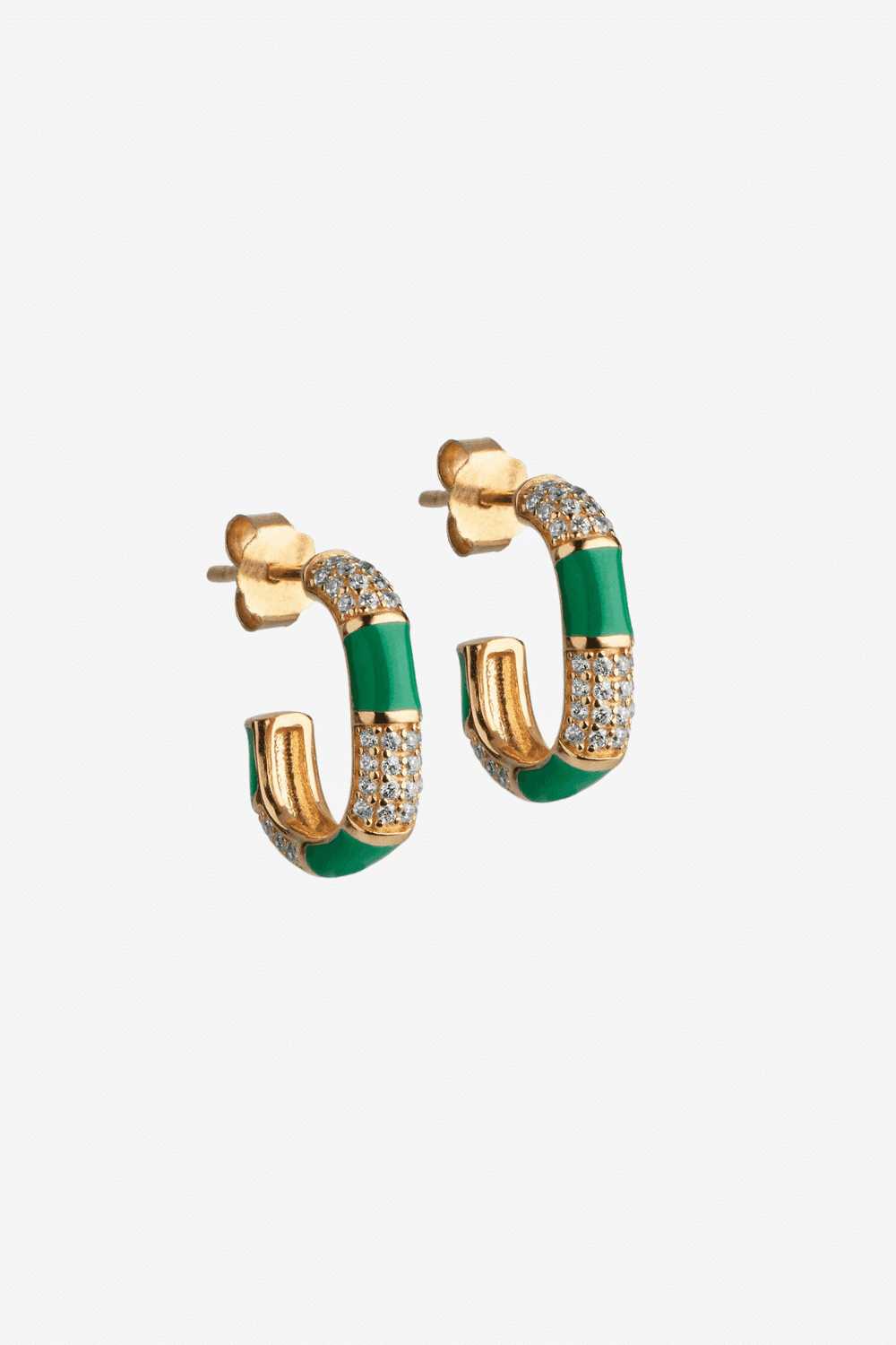 Oline Earrings in Green and Clear