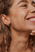 Oline Earrings in Green and Clear