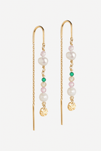 Sofia Earring in Light Pink/Khaki/Peach and Pearl
