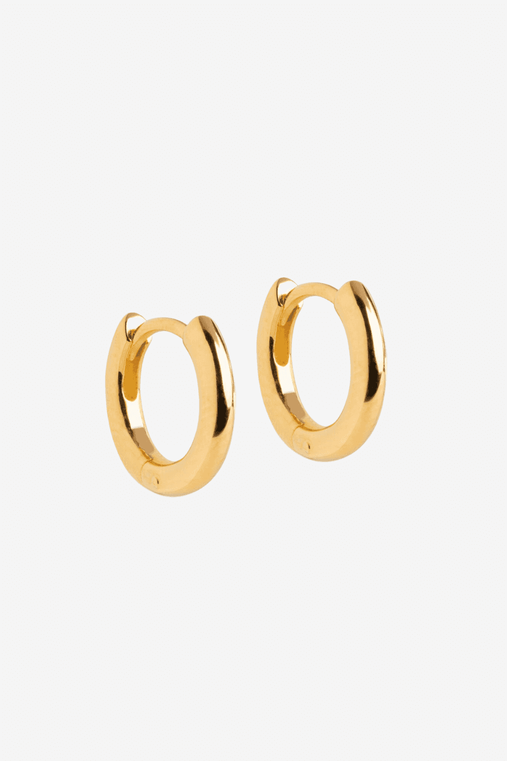 Chunky Classic Gold Plated Sterling Silver Hoops