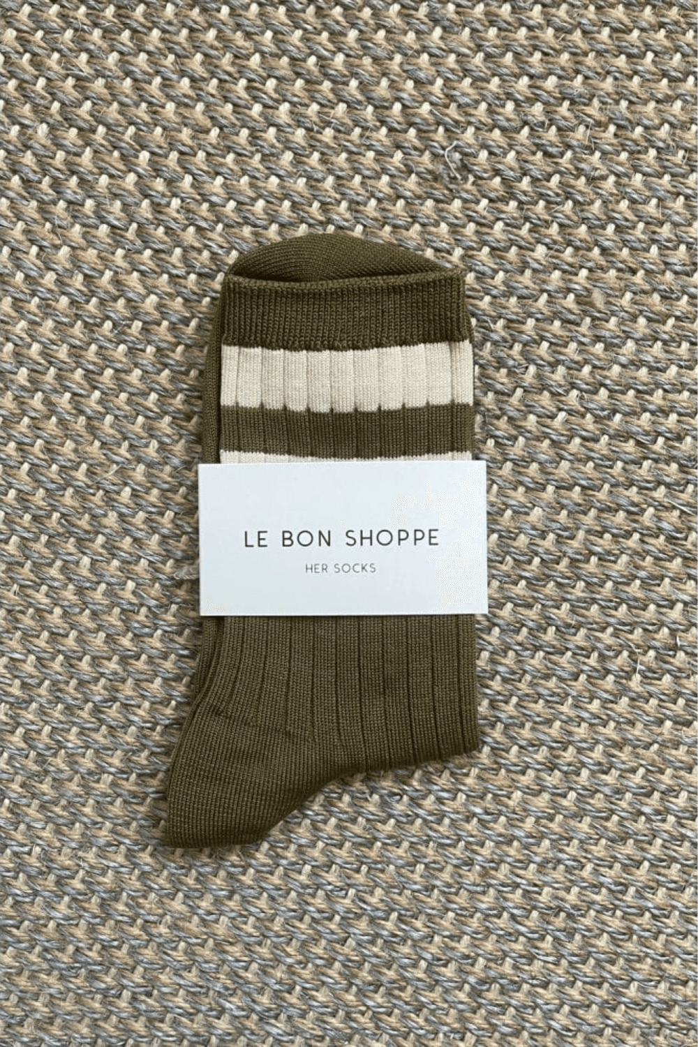 Her Varsity Socks in Fern