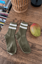 Her Varsity Socks in Fern