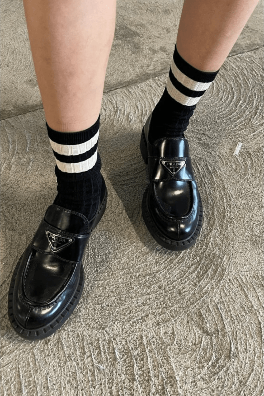 Her Varsity Socks in Black