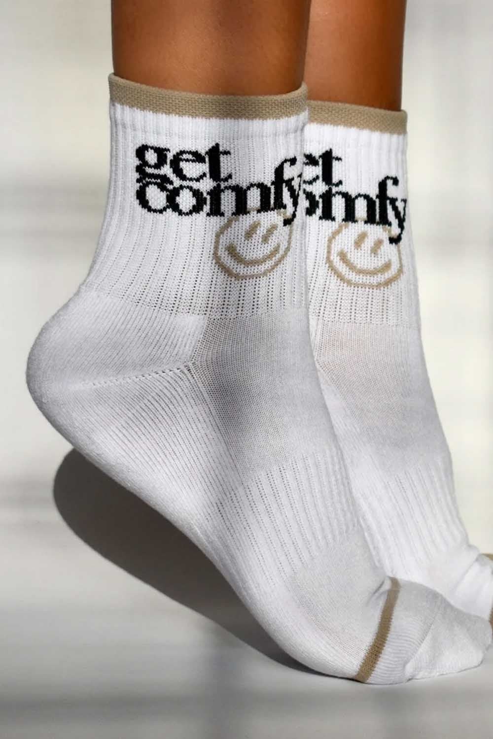 Get Comfy Mini Socks in Frost with Smile
