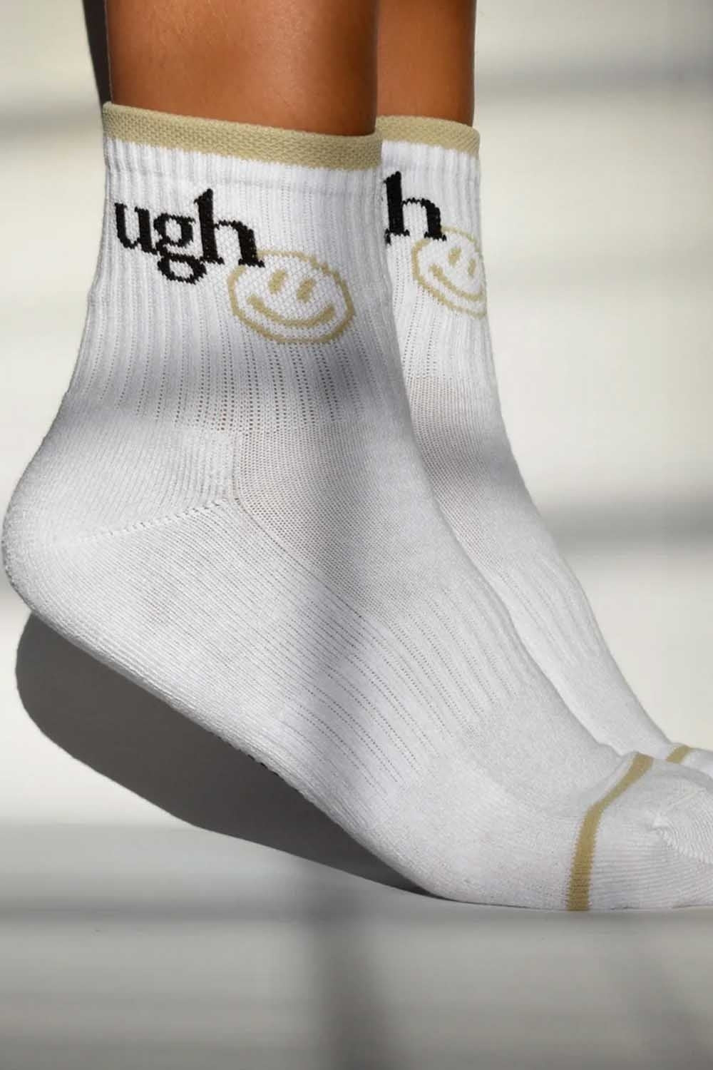 Ugh Mini Socks in Frost with Smile