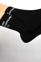SHIT HAPPENS Socks in Jet with Love Heart