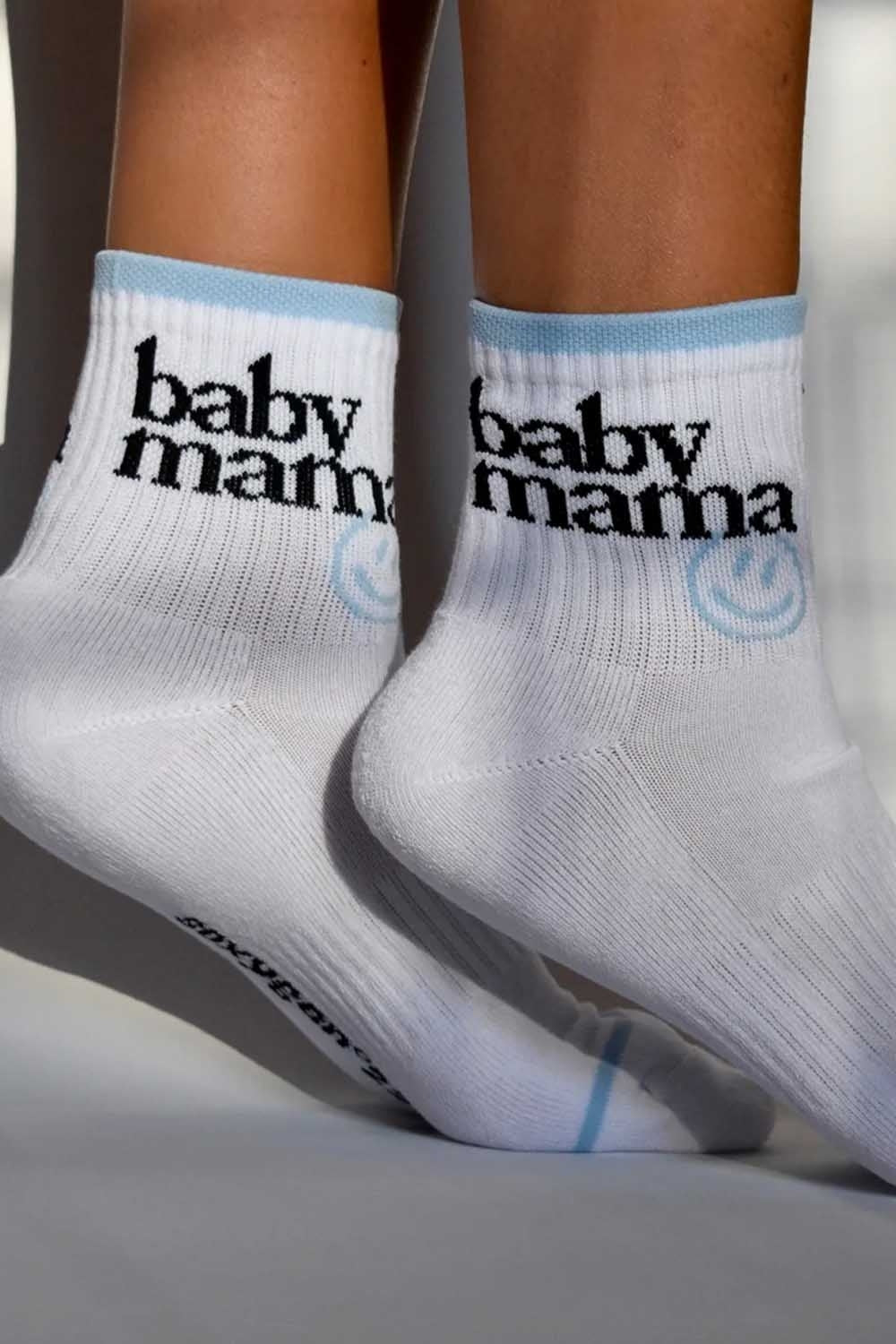 Baby Mama Mini Socks with Smile in Blue