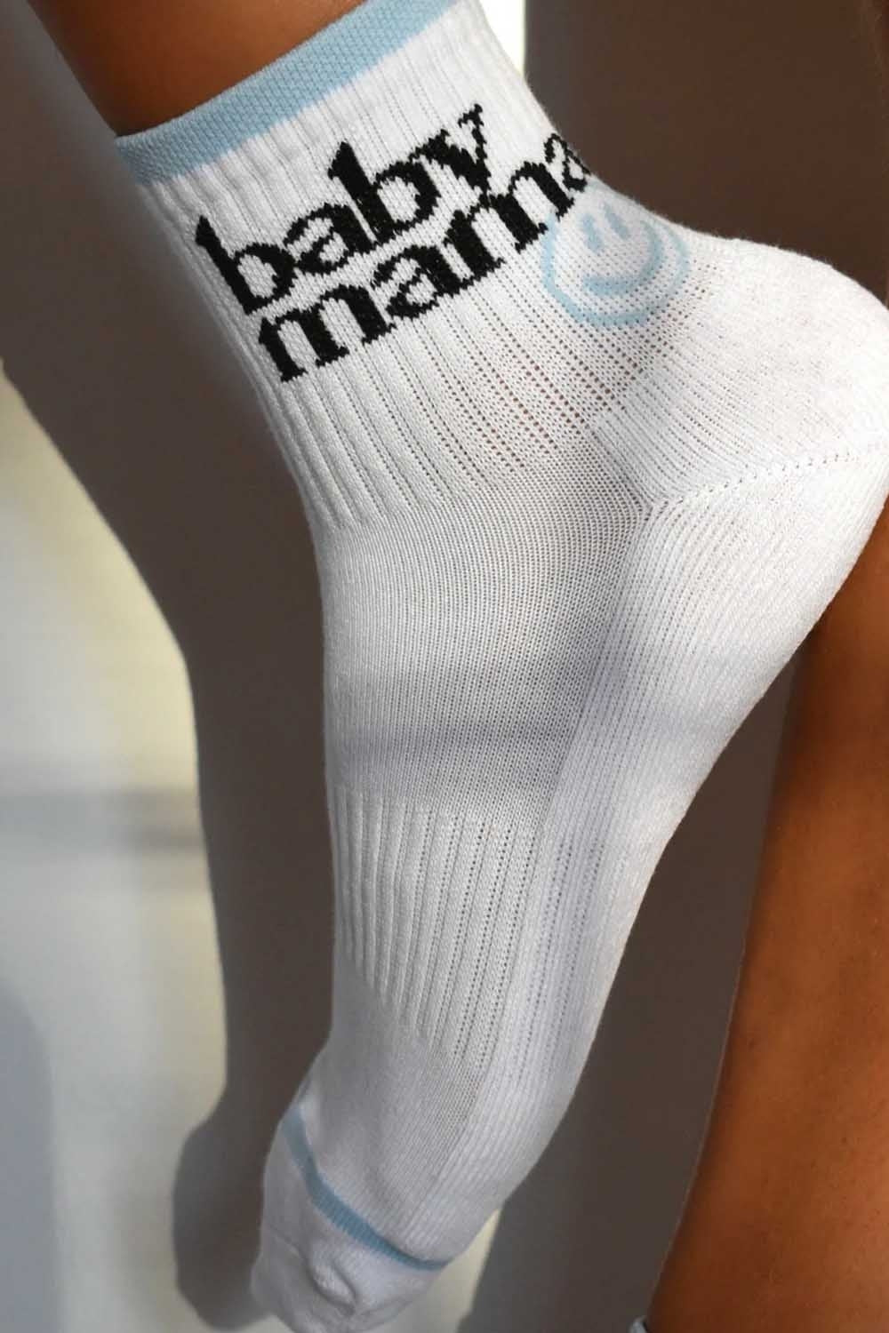 Baby Mama Mini Socks with Smile in Blue