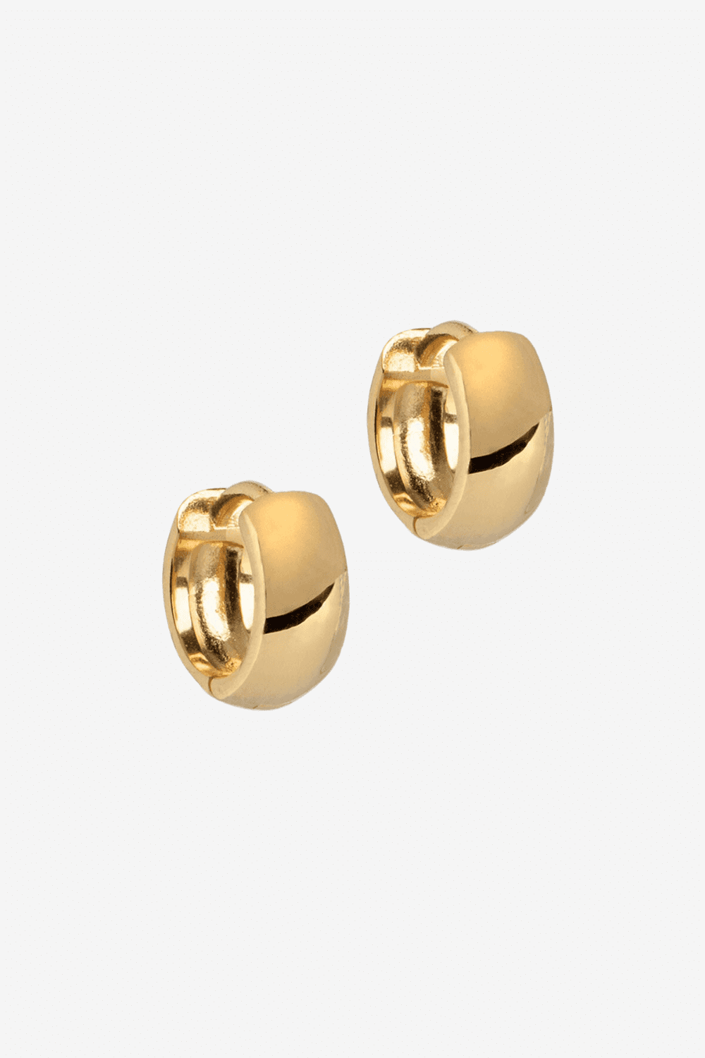 Classic Wide Gold Plated Sterling Silver Hoops