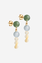 Obi Earrings in Kaki Green, Blue and Yello