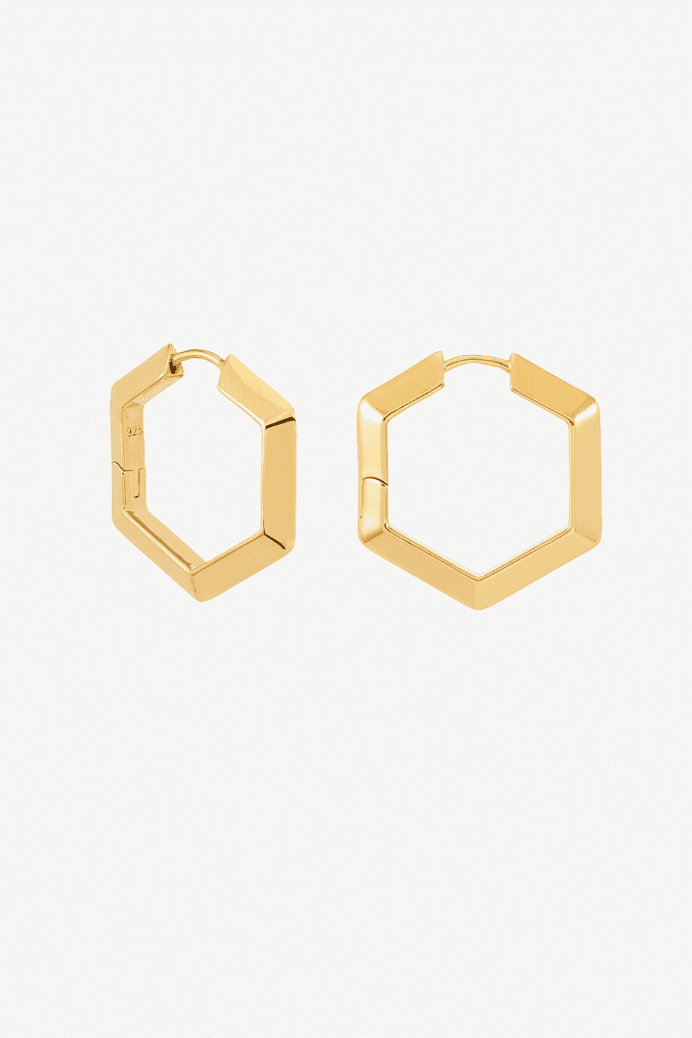 Large Bevelled Hexagon Earrings