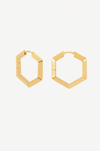 Large Bevelled Hexagon Earrings