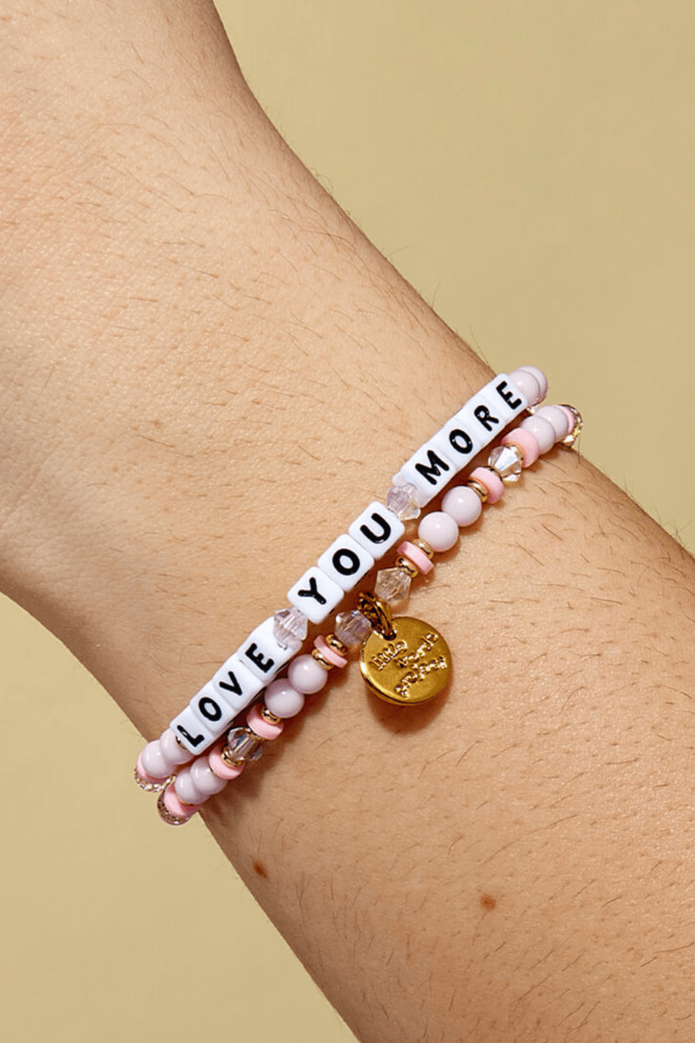 LOVE YOU MORE Bracelet - White/Rose Petals