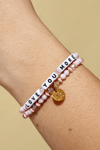LOVE YOU MORE Bracelet - White/Rose Petals