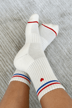 Embroidered Boyfriend Milk Heart Socks