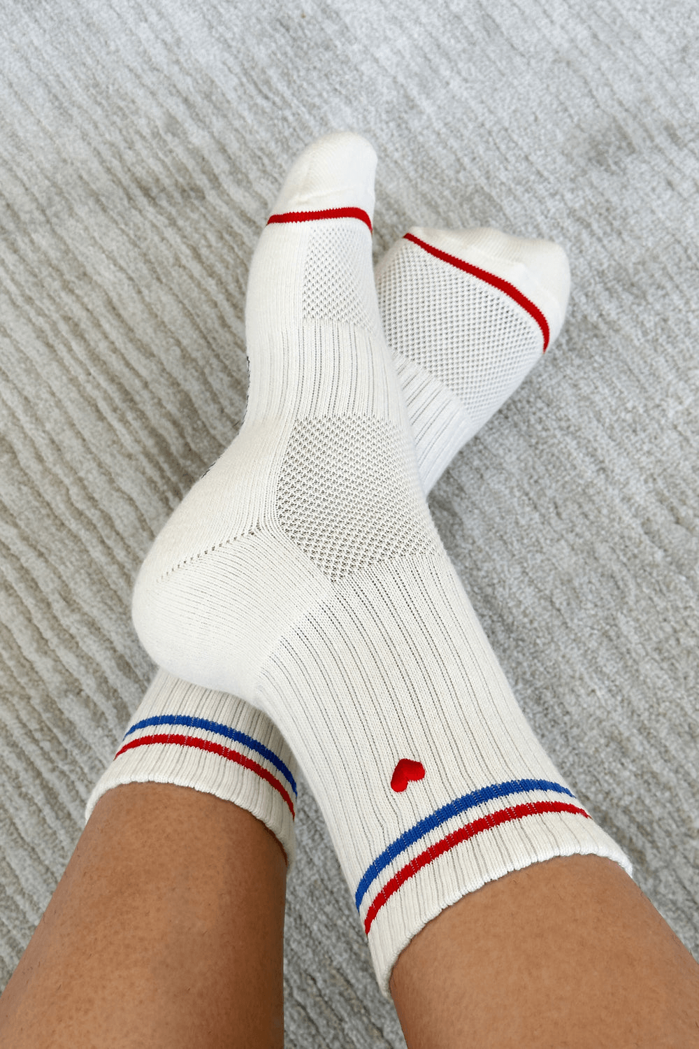 Embroidered Boyfriend Milk Heart Socks