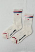 Embroidered Boyfriend Milk Heart Socks