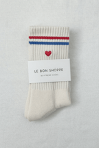 Embroidered Boyfriend Milk Heart Socks