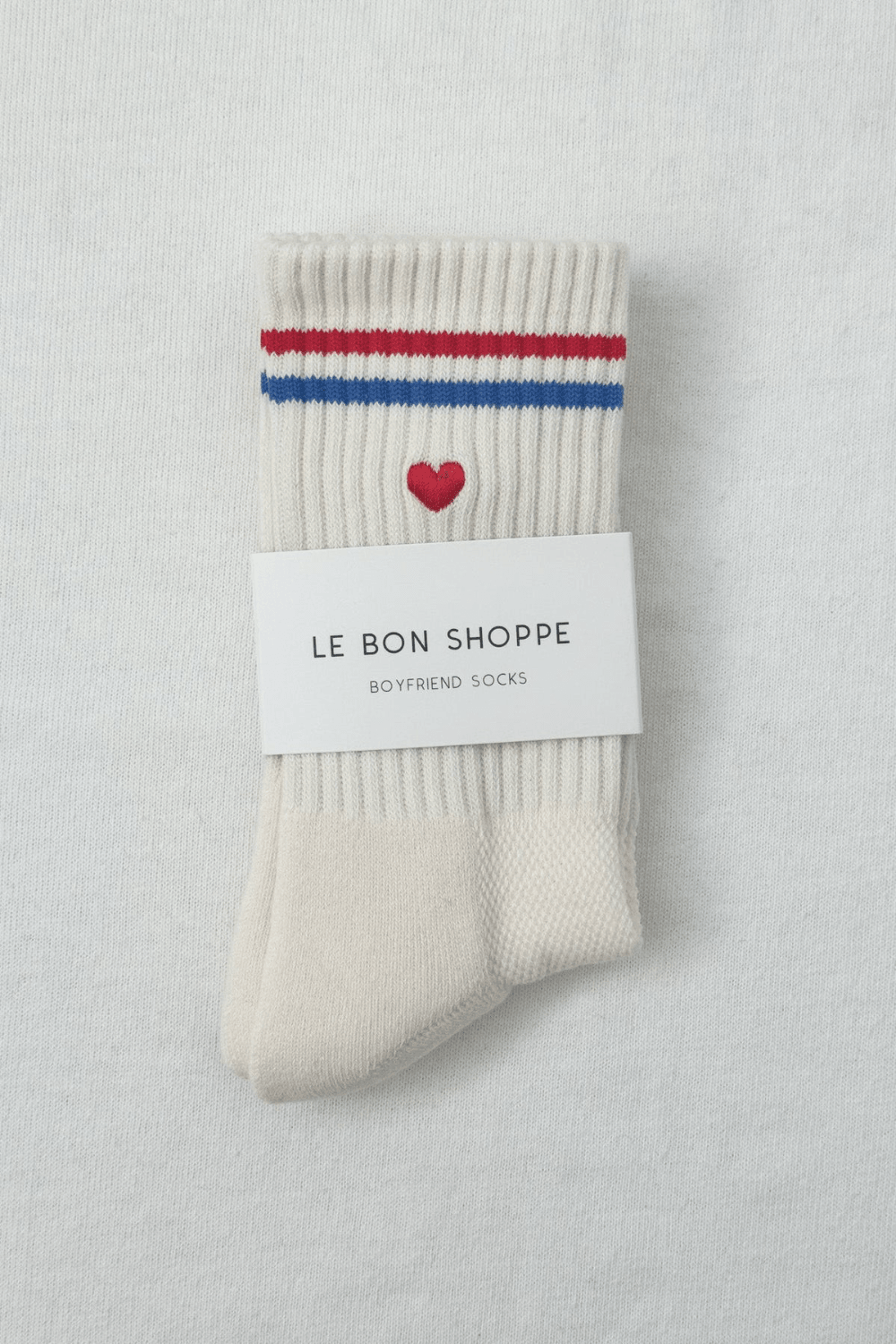 Embroidered Boyfriend Milk Heart Socks