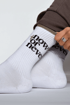 NOW OR NEVER Socks in White /Sparkle