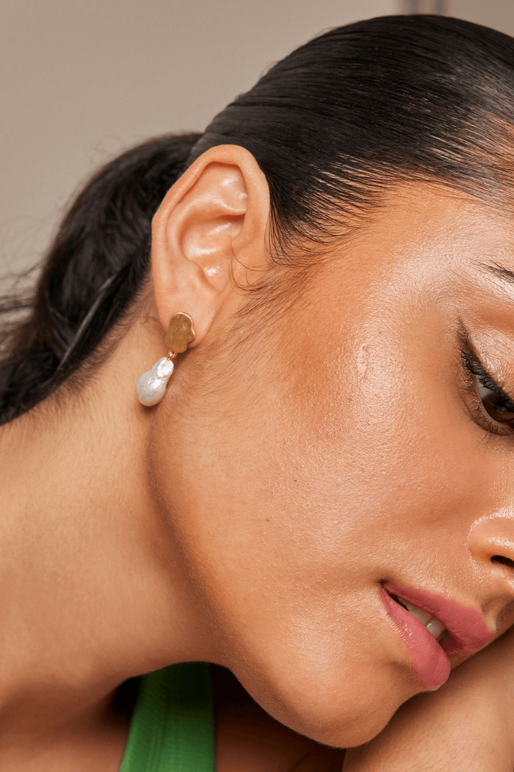 Alua Gold Plated Sterling Silver and Pearl Earrings