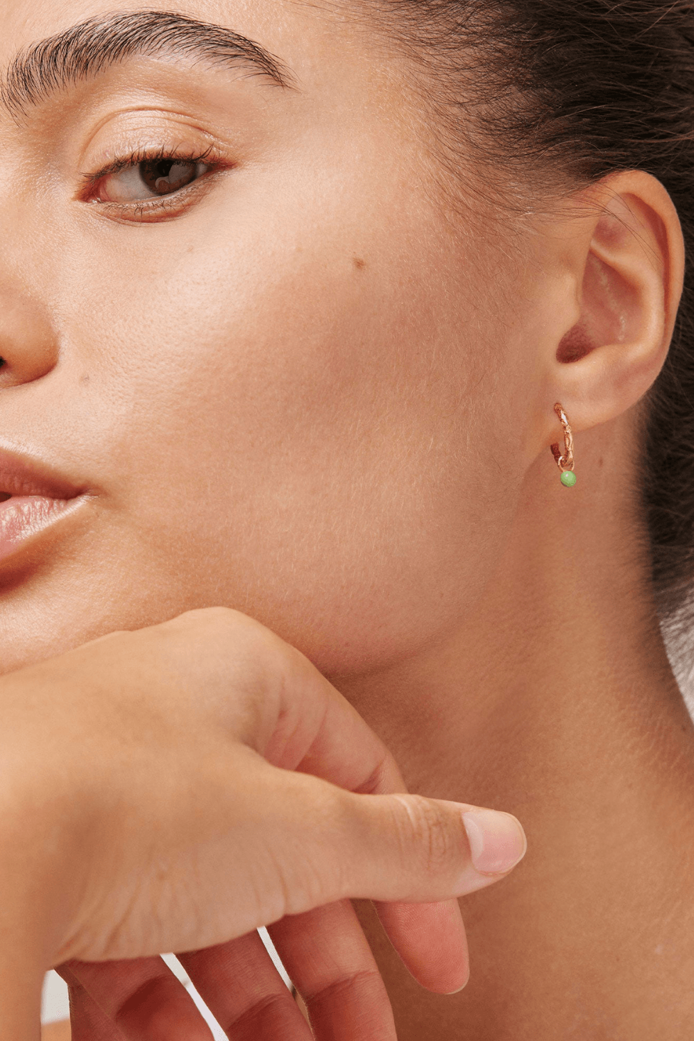 Belle Hoops in Dusty Green