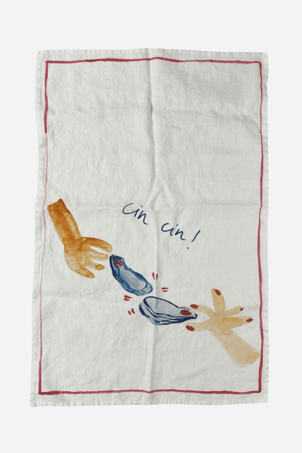 Oyster Cheers Linen Tea Towel