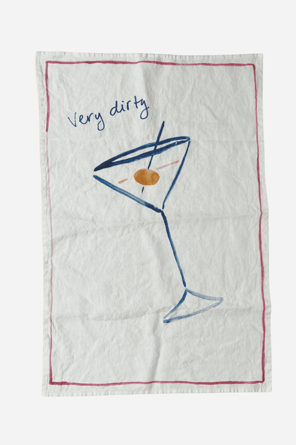 Very Dirty Martini Linen Tea Towel