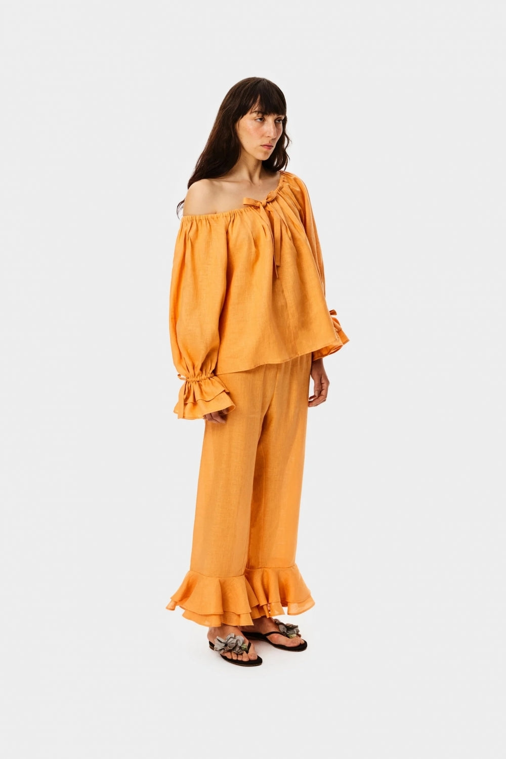 Cha-Cha Linen Lounge Set in Coral