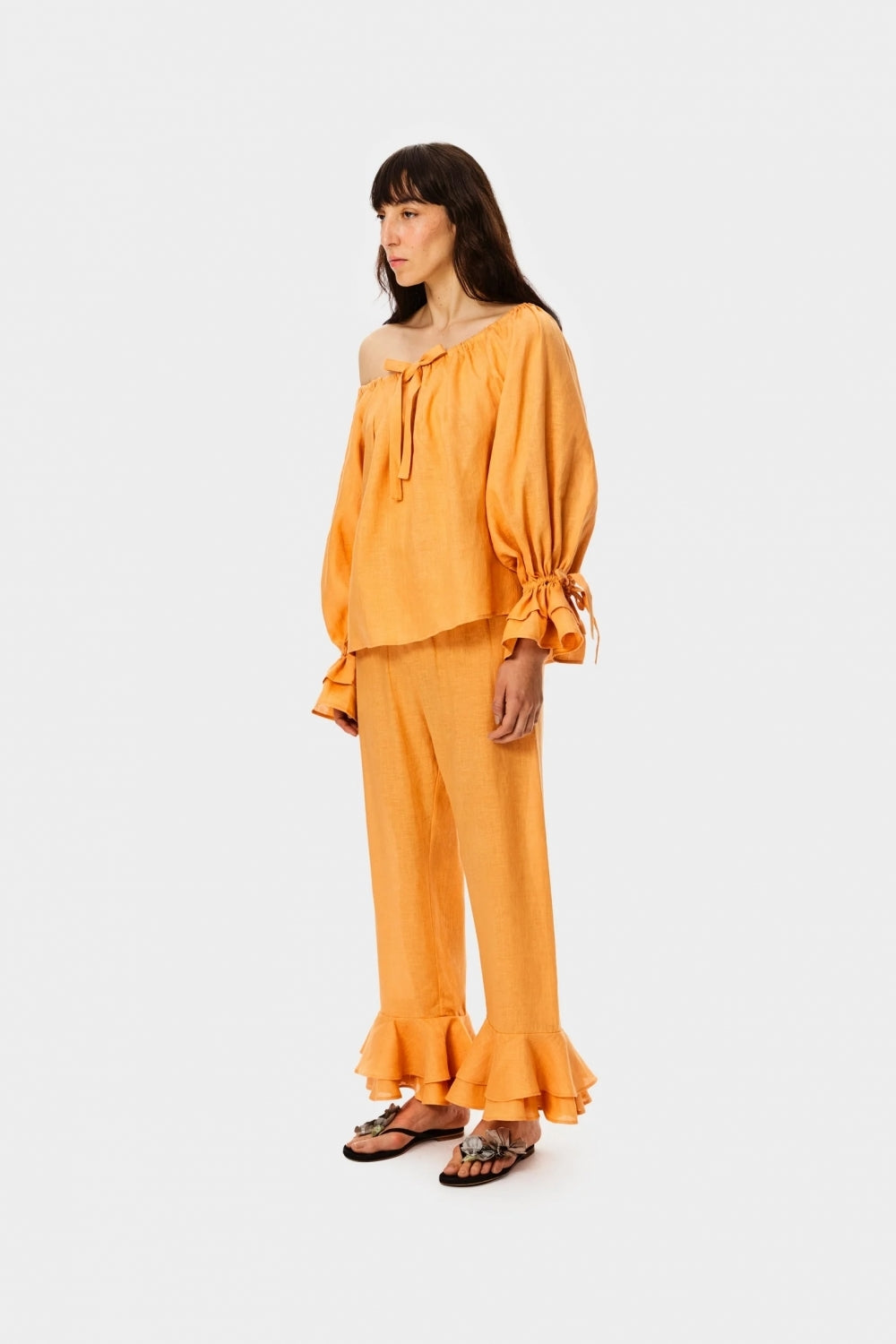 Cha-Cha Linen Lounge Set in Coral