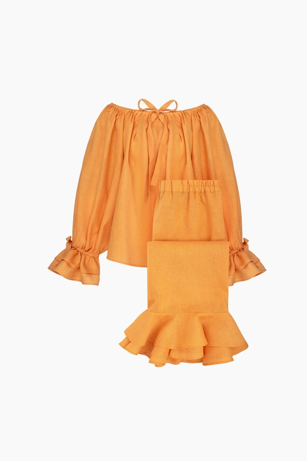 Cha-Cha Linen Lounge Set in Coral