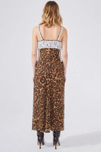 Arizona Lace Bust Slip Dress in Camel Brown