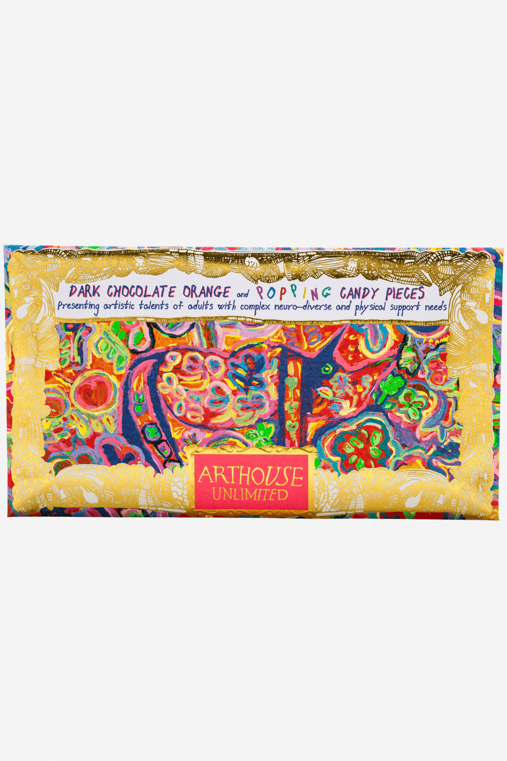 Chocolate Bar - Rhino Dark Orange and Popping Candy Pieces