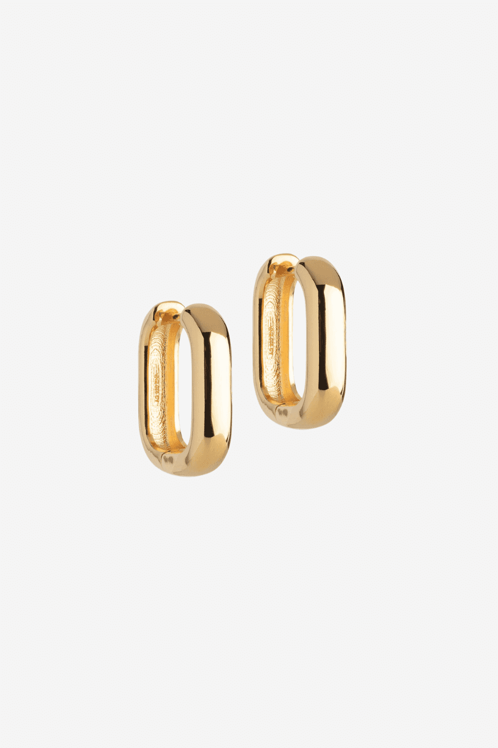 Square 18mm Hoops Gold Plated Sterling Silver