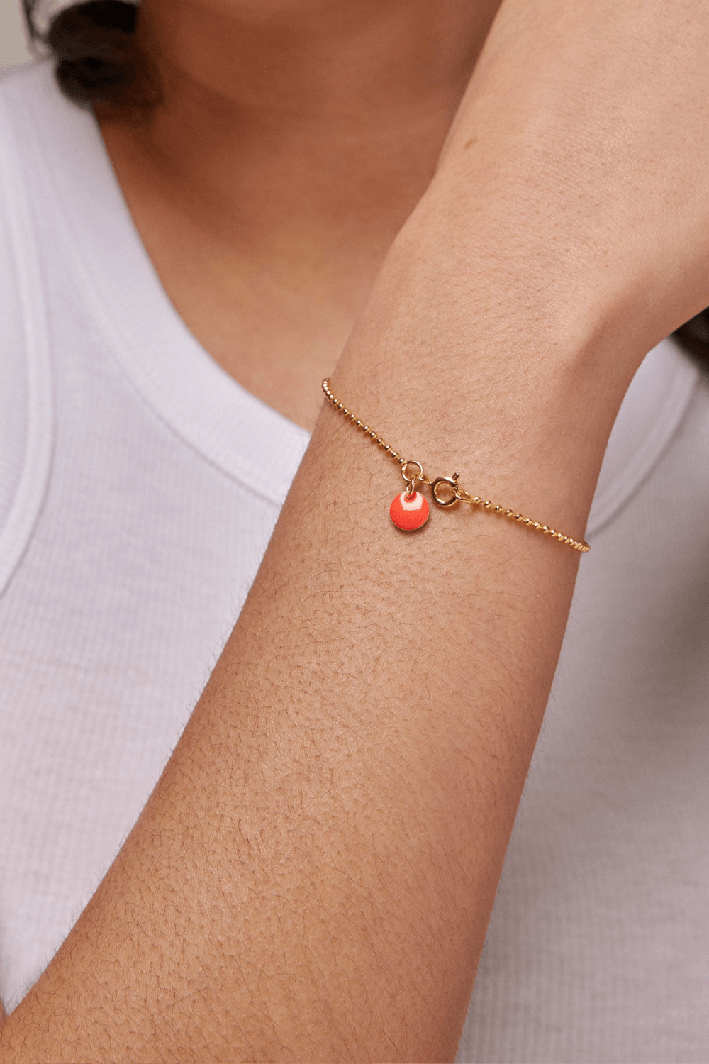 Ball Chain Bracelet in Coral